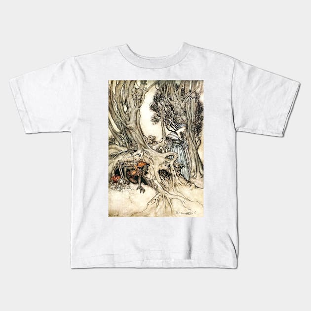 Fairy of the Mine - Comus, Arthur Rackham Kids T-Shirt by forgottenbeauty